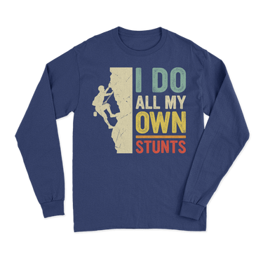 Climbing I Do All My Own Stunts Men Long Sleeve Shirt